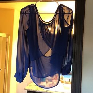 Blue sheer size medium blouse